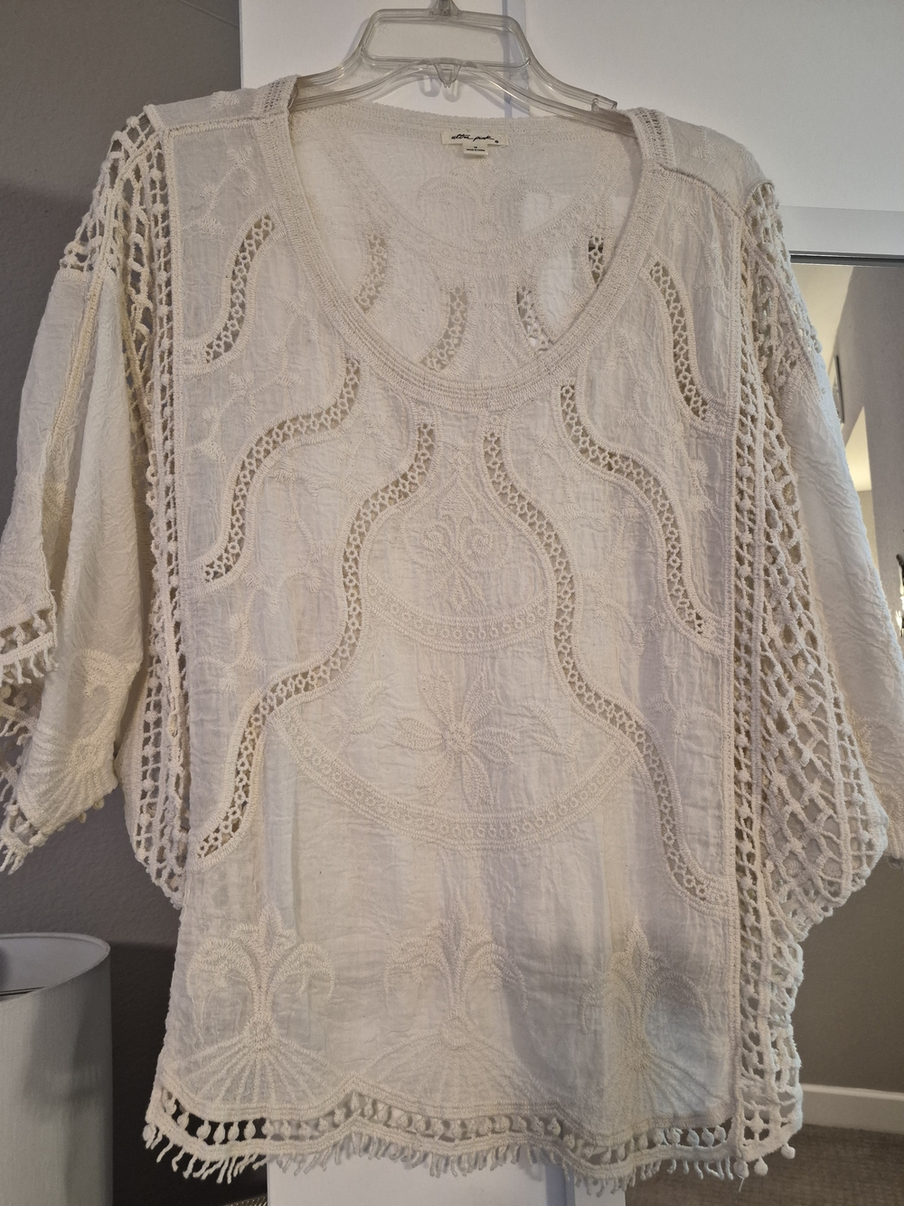 Boho Crochet Lace Women's Top - Creamy White